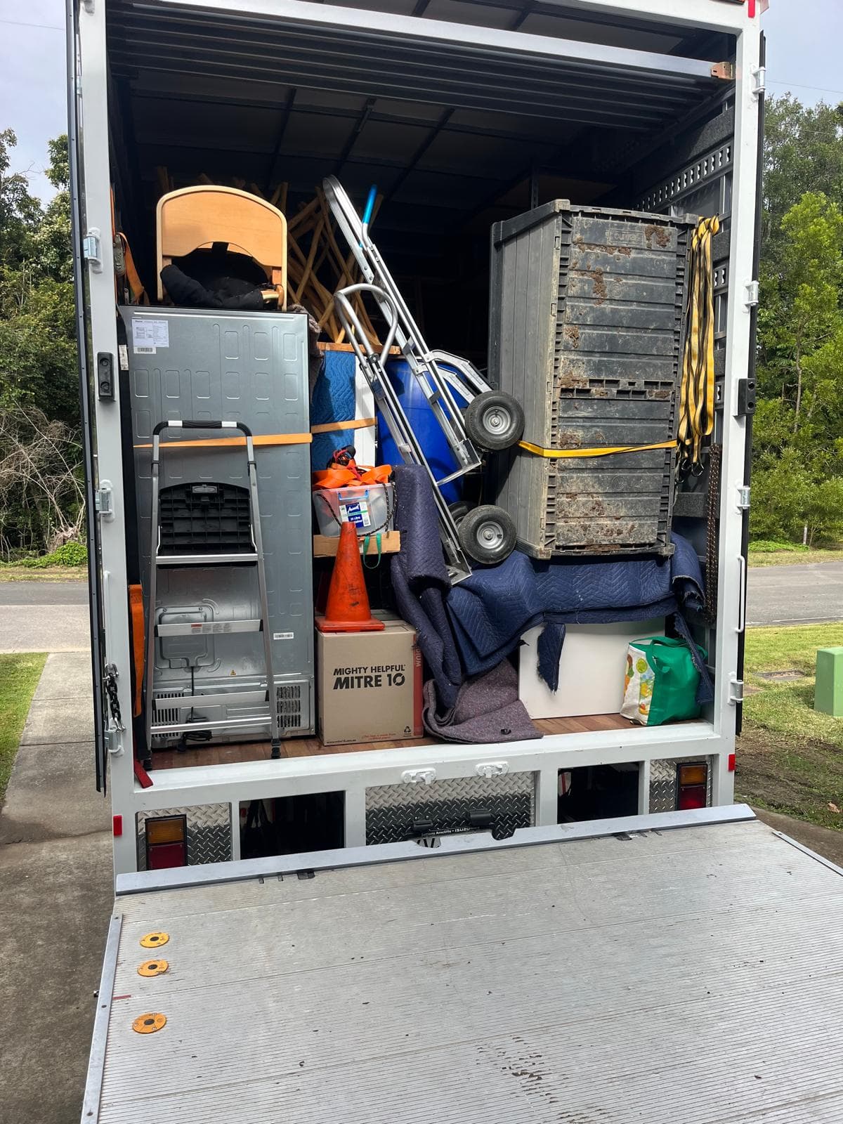 Loaded truck interior, packed and ready for a long-haul interstate run